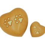 Amberley Heart Paw Print Urn Casket Beechwood 60cc and 400cc