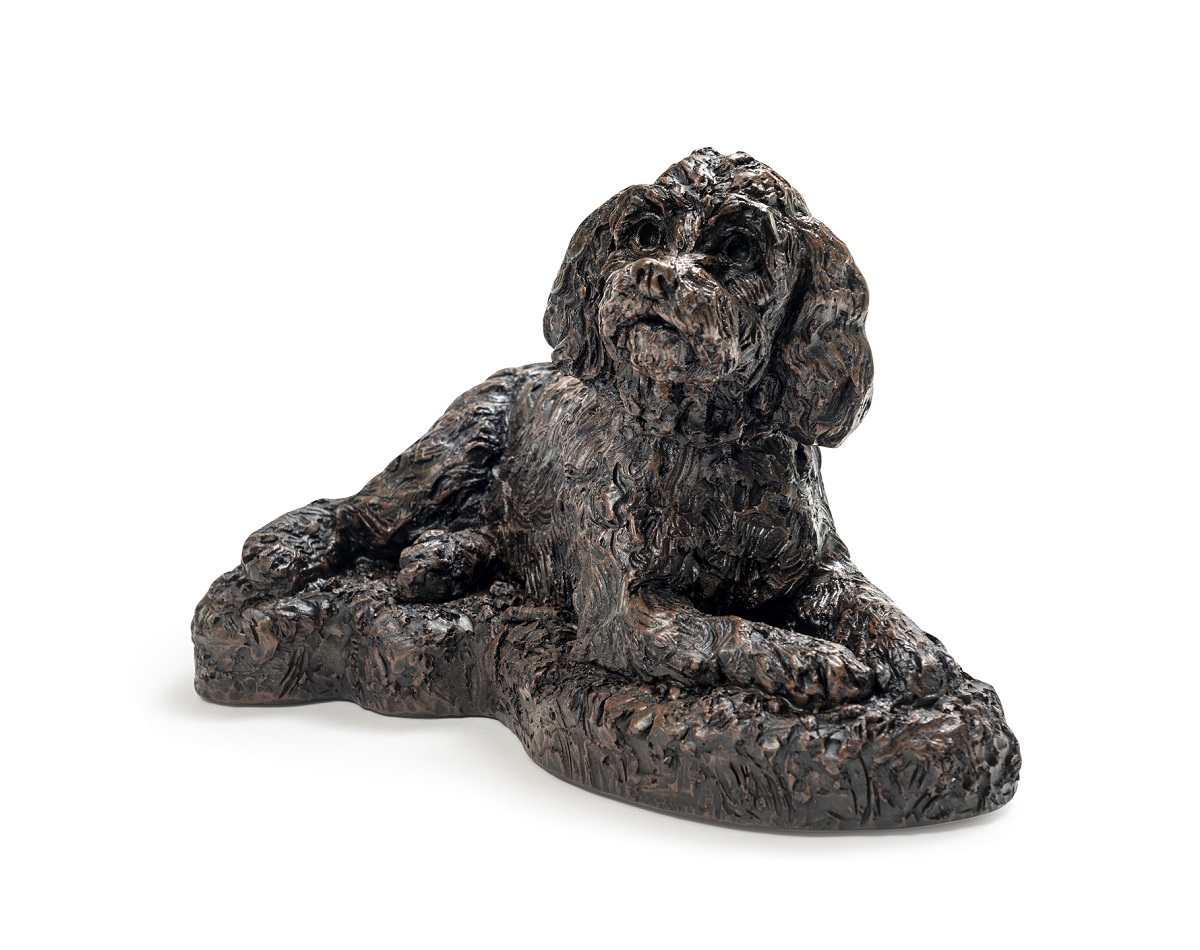 Cockapoo Figurine Urn Black Resin Finish