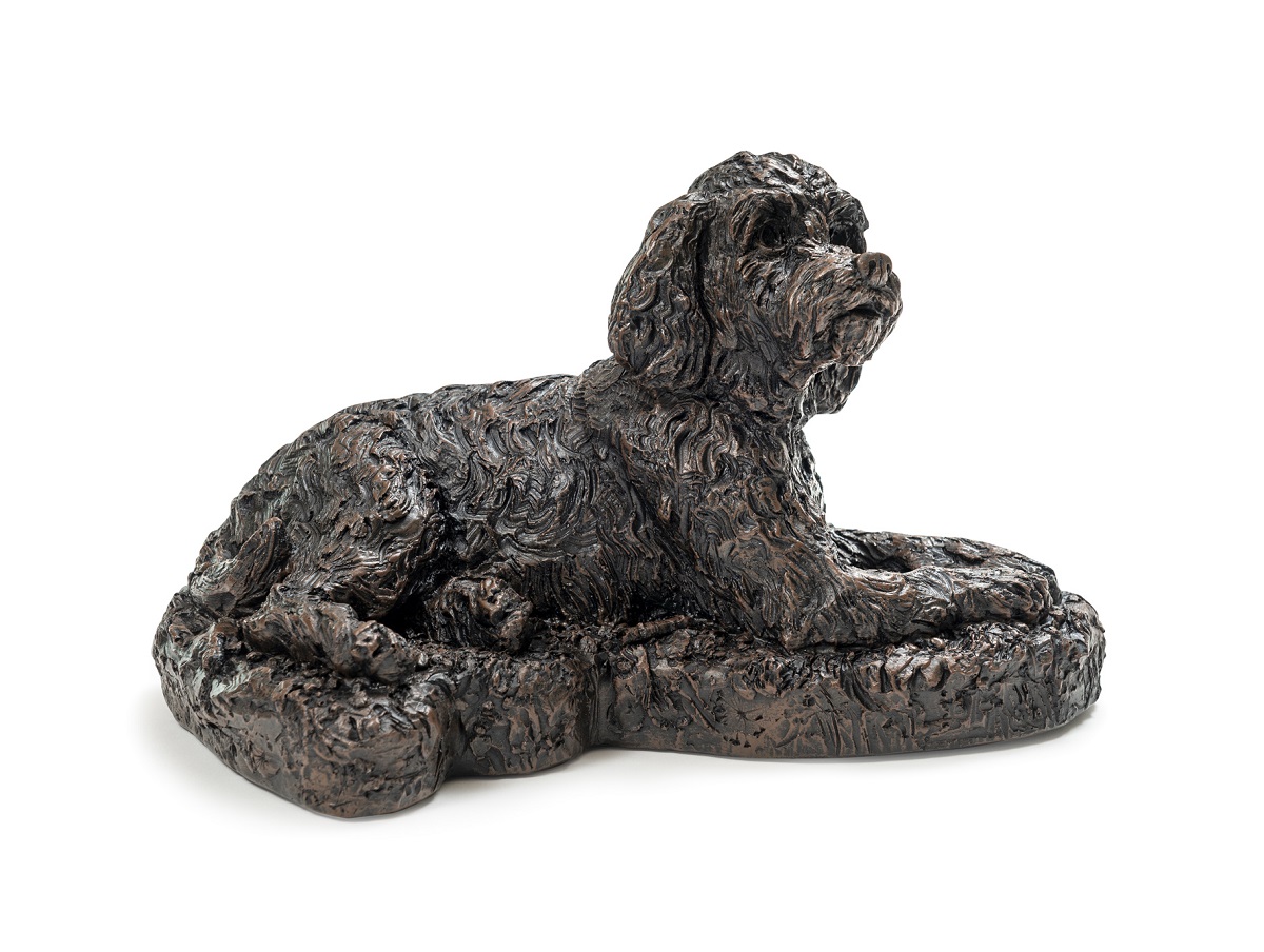 Cockapoo Figurine Urn Black Resin Finish