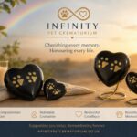 Paw Print Heart Urn Gunmetal Finish 60cc and 400cc Infinity Pet Crematorium