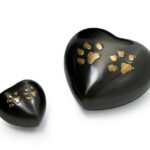 Pawprint Heart Urn Gunmetal