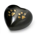 Pawprint Heart Urn Gunmetal
