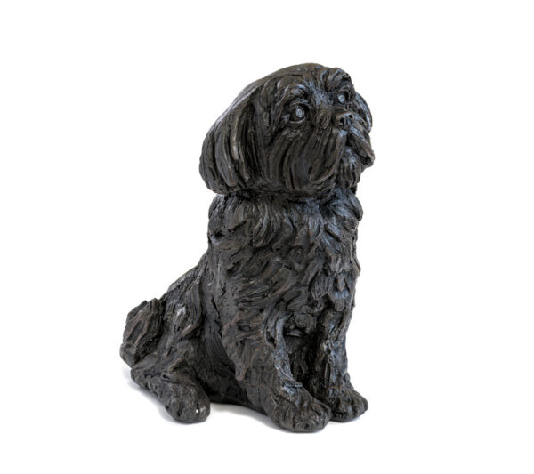 Shih Tzu Figurine Urn Black Resin Finish