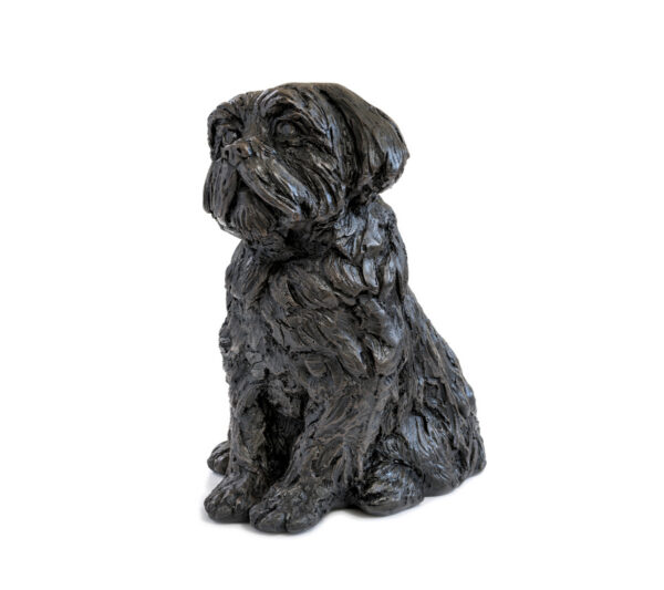 Shih Tzu Figurine Urn Black Resin Finish