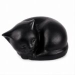 Sleeping Cat Urn Black Wood Effect Finish