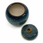 Blue Green Speckled Pet Urn Ceramic Style Finish