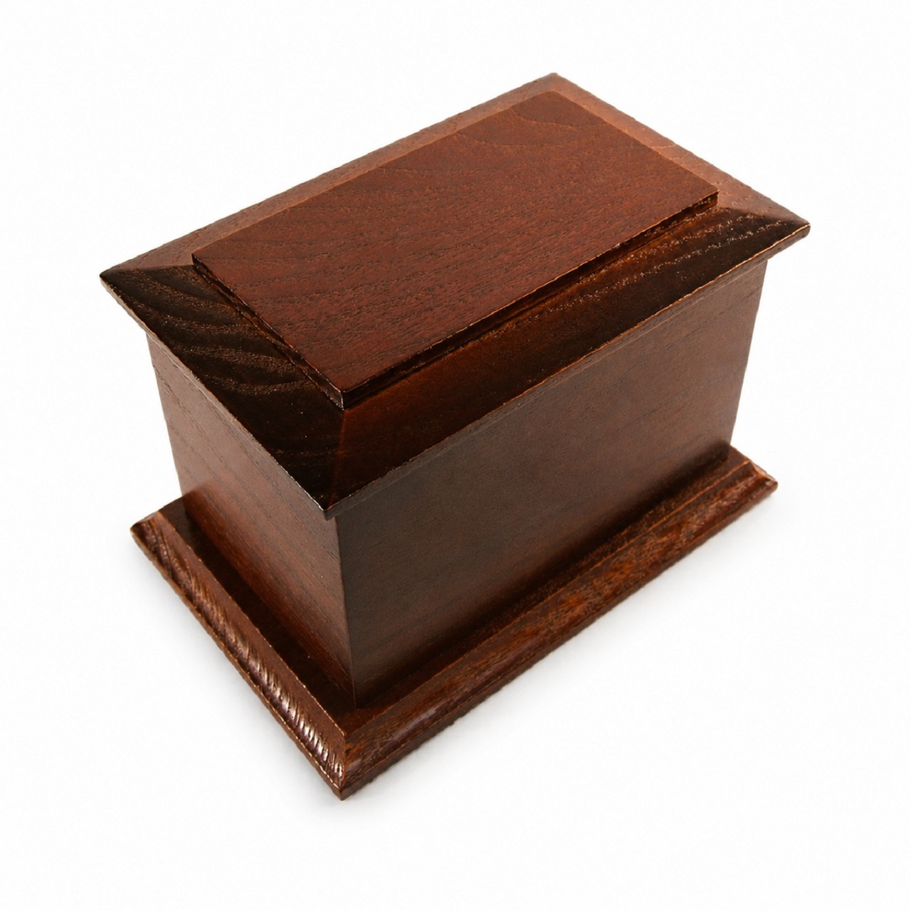 Bramber Solid Ash Wood Casket Mahogany Red Satin Lacquer Finish