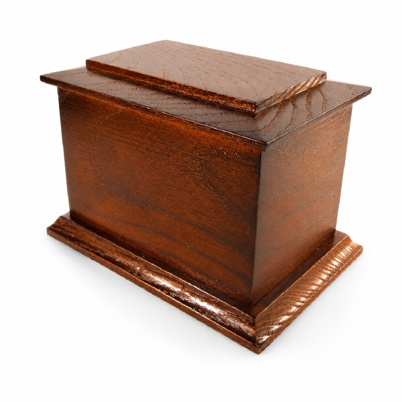 Bramber Solid Ash Wood Casket Mahogany Red Satin Lacquer Finish