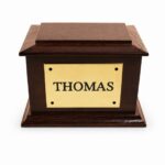Bramber Solid Ash Wood Casket Mahogany Red Satin Lacquer Finish
