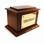 Bramber Solid Ash Wood Casket Mahogany Red Satin Lacquer Finish