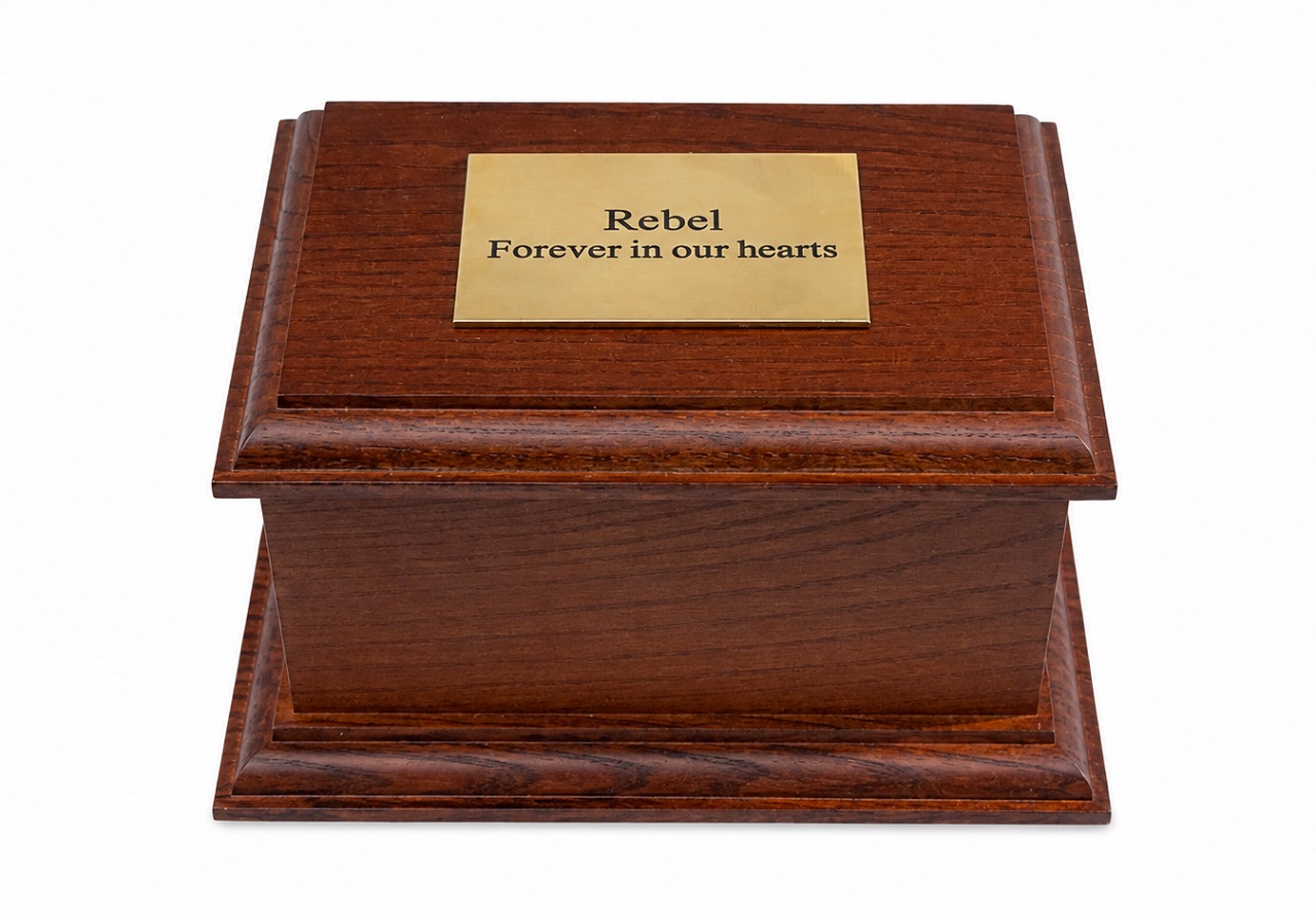 Bramber Solid Ash Wood Casket Mahogany Red Satin Lacquer Finish