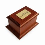 Bramber Solid Ash Wood Casket Mahogany Red Satin Lacquer Finish