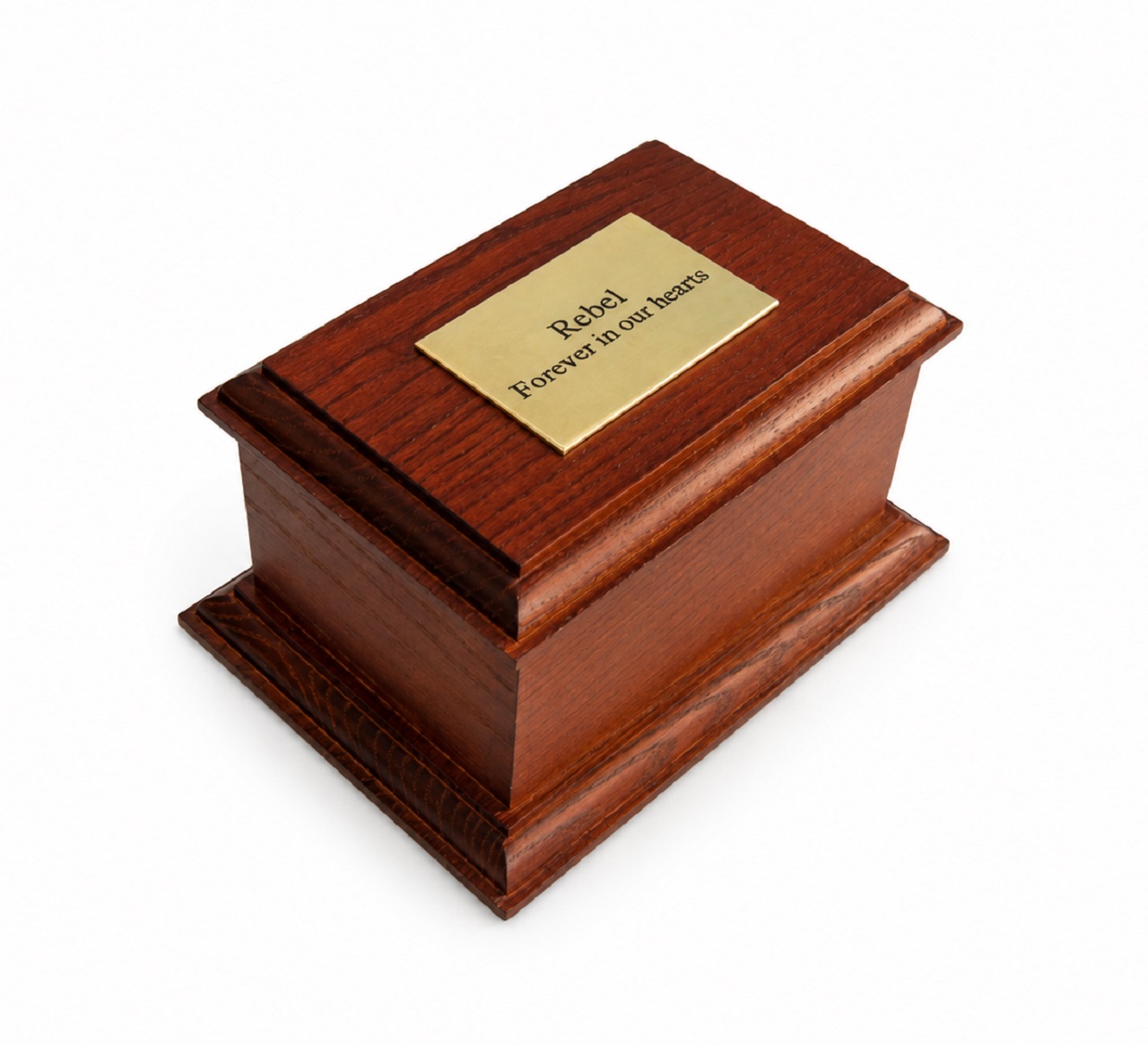 Bramber Solid Ash Wood Casket Mahogany Red Satin Lacquer Finish