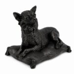Chihuahua Figurine Urn Black Resin Finish 1.3