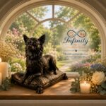 Chihuahua Figurine Urn Black Resin Finish Infinity Pet Crematorium
