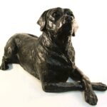 Labrador Figurine Urn Black Resin Finish