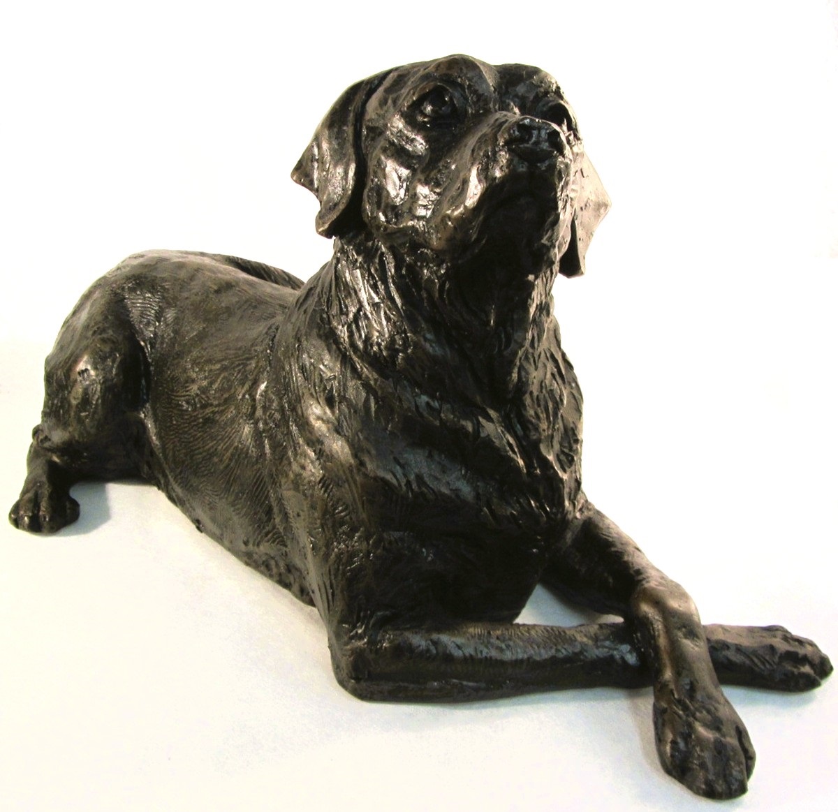 Labrador Figurine Urn Black Resin Finish