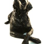 Labrador Figurine Urn Black Resin Finish