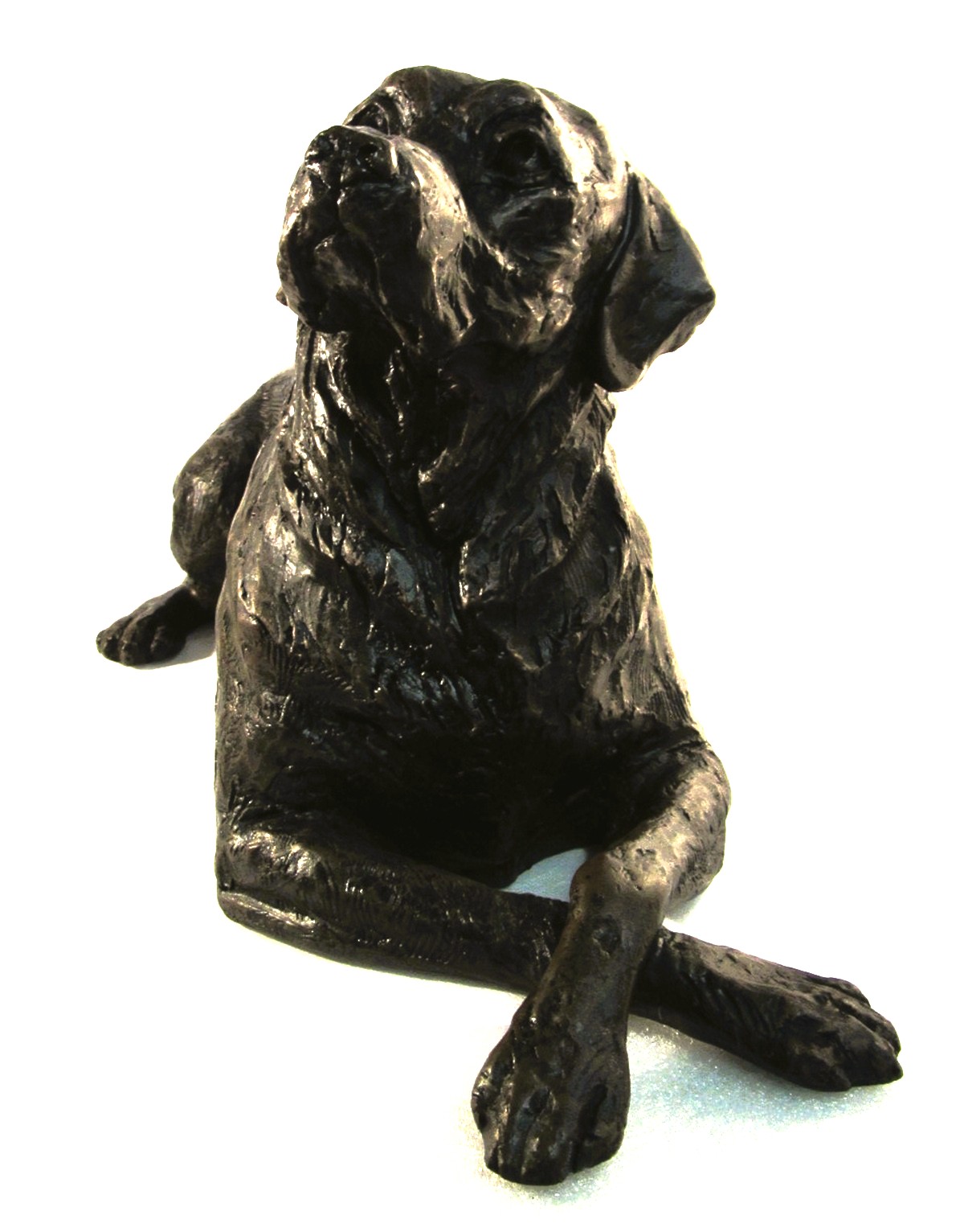 Labrador Figurine Urn Black Resin Finish