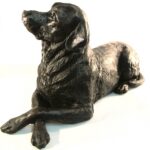 Labrador Figurine Urn Black Resin Finish