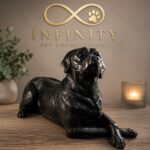 Labrador Figurine Urn Black Resin Finish Infinity Pet Crematorium