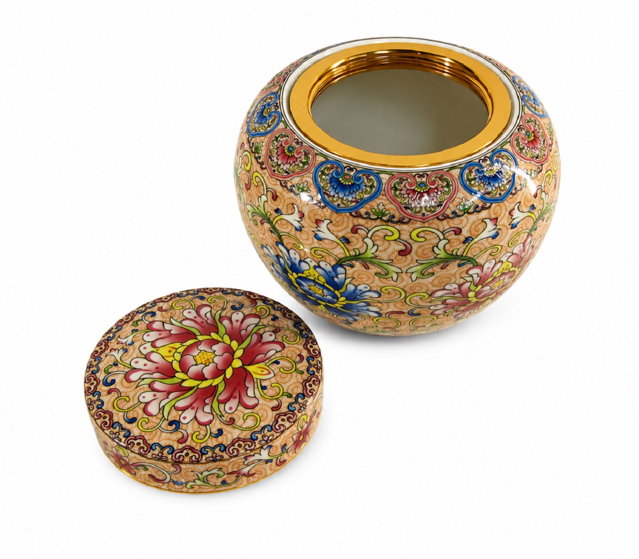 Ornate Floral Pet Urn Ceramic Style Finish