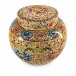 Ornate Floral Pet Urn Ceramic Style Finish