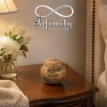 Ornate Floral Pet Urn Ceramic Style Finish Infinity Pet Crematorium
