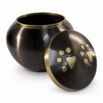 Pawprint Urn Gunmetal Finish