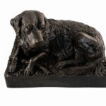 Retriever Figurine Urn Black Resin Finish