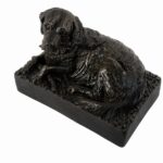Retriever Figurine Urn Black Resin Finish