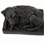 Retriever Figurine Urn Black Resin Finish