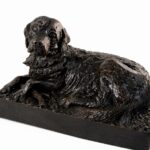 Retriever Figurine Urn Black Resin Finish