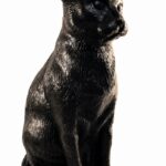 Sitting Cat Figurine Urn Black Resin Finish