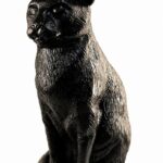Sitting Cat Figurine Urn Black Resin Finish