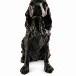 Spaniel Figurine Urn Black Resin Finish