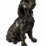 Spaniel Figurine Urn Black Resin Finish