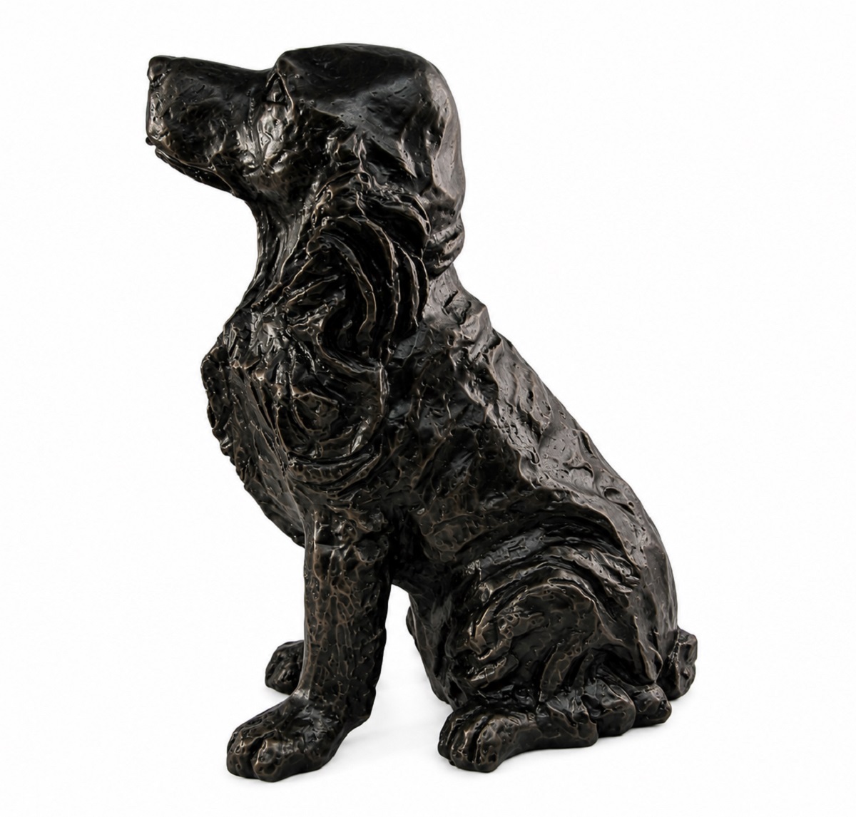 Spaniel Figurine Urn Black Resin Finish
