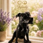 Staffordshire Bull Terrier Figurine Ashes Urn Black Bronze Resin Finish Infinity Pet Crematorium