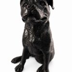 Staffordshire Bull Terrier Figurine Urn Black Resin Finish