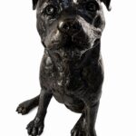 Staffordshire Bull Terrier Figurine Urn Black Resin Finish