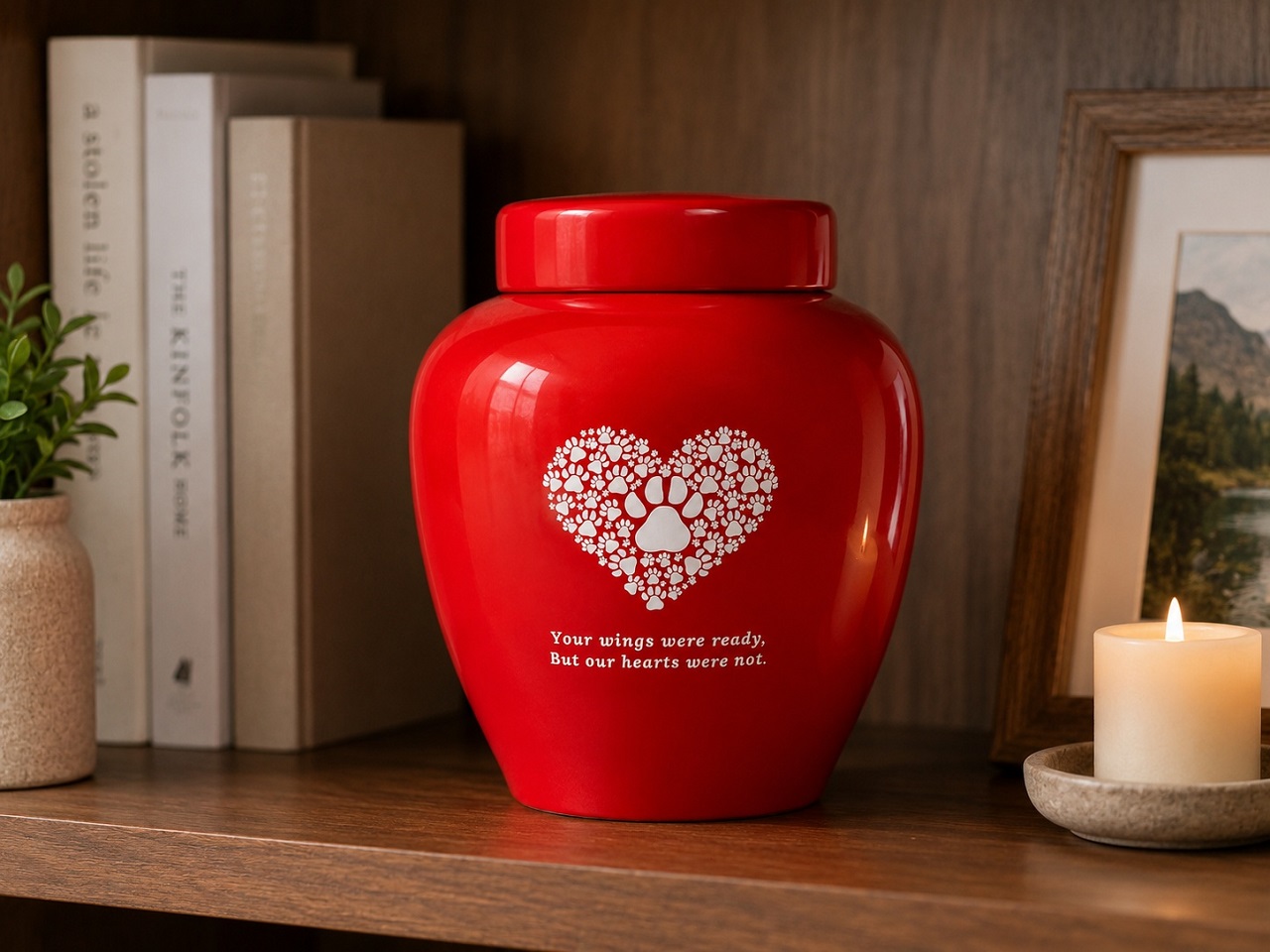 Your Wings Were Ready Pet Urn Ceramic Style Finish Lifestyle 1 Infinity Pet Crematorium