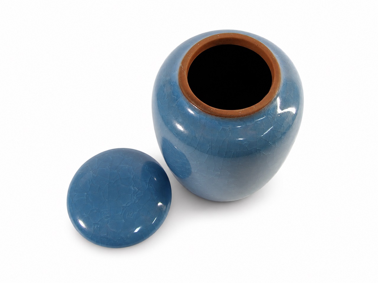 Blue Pet Urn Ceramic Style Finish