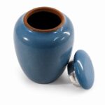 Blue Pet Urn Ceramic Style Finish