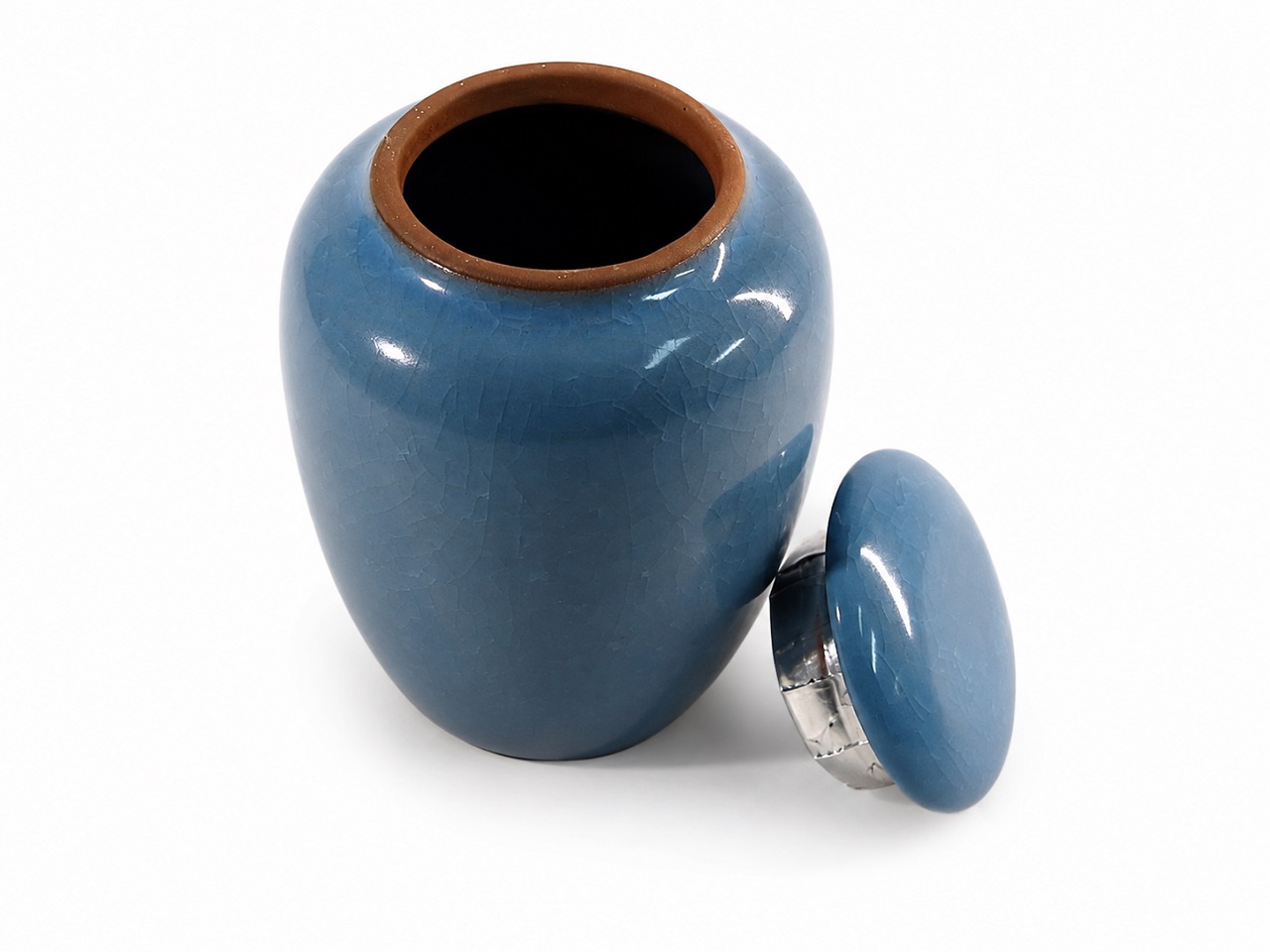 Blue Pet Urn Ceramic Style Finish