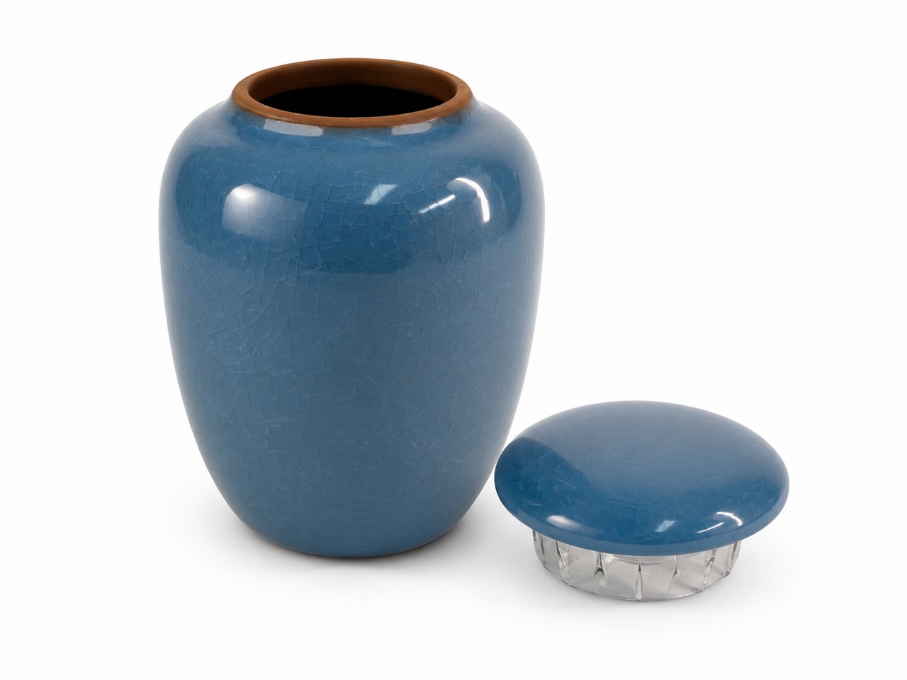 Blue Pet Urn Ceramic Style Finish