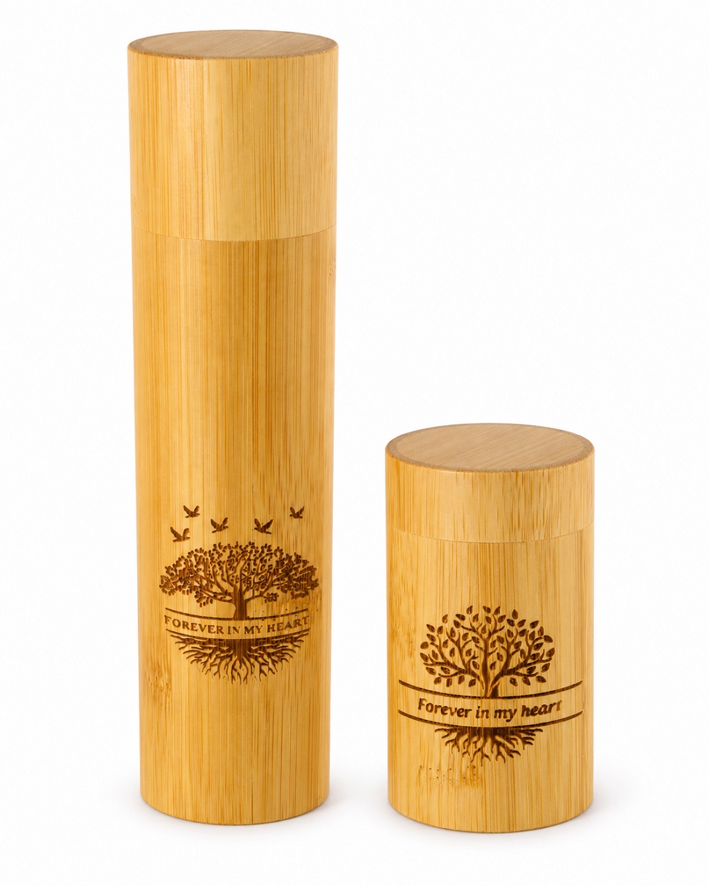 Forever In My Heart Bamboo Cylinder Casket