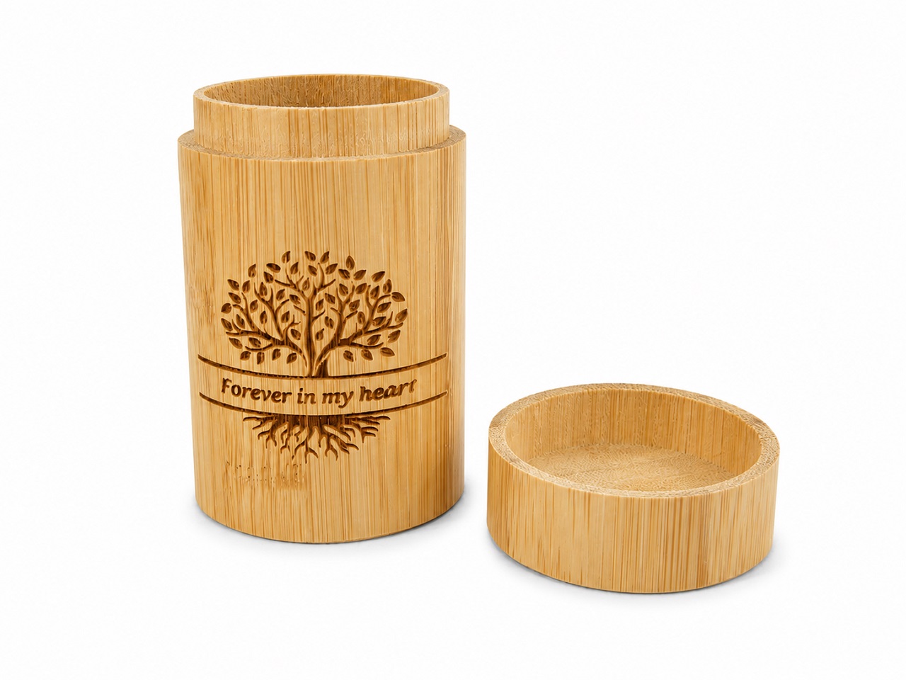 Forever In My Heart Bamboo Cylinder Casket