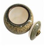 Green Cream Speckled Pet Urn Ceramic Style Finish