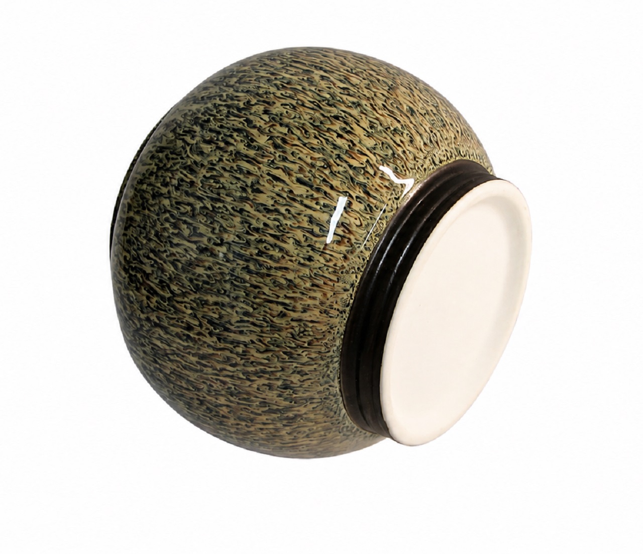 Green Cream Speckled Pet Urn Ceramic Style Finish